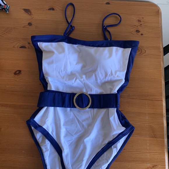 XL, white and blue one piece swimsuit - Picture 2 of 5